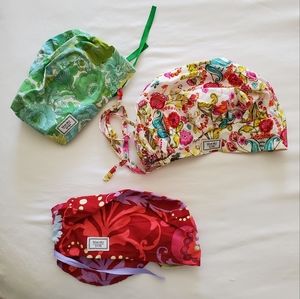 Like New Lot of 3 Blue Sky surgical scrub caps